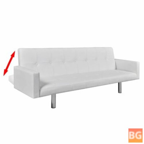 Sofa Bed with Armrest - White
