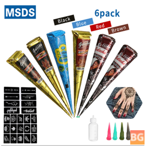 Henna Temporary Tattoo Set - Safe and Waterproof for Beauty Women
