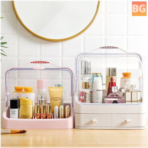 Portable Cosmetic Organizer for Dust-proof Storage