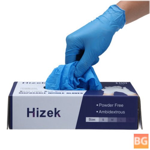 Hizek 100Pcs Disposable Nitrile Gloves for Cleaning and Industrial Use