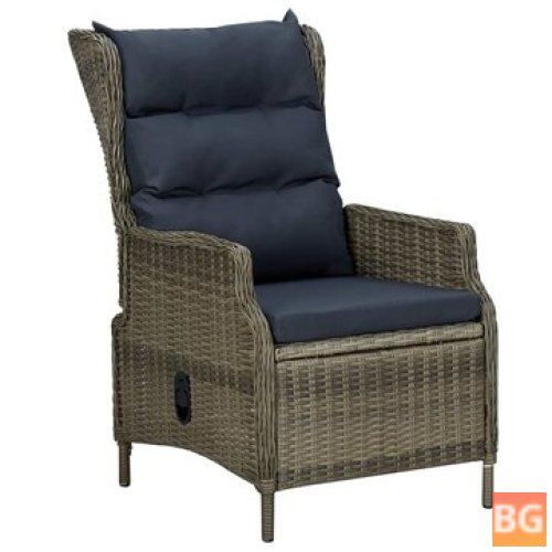 Garden Chair with Cushions - Poly Rattan Brown