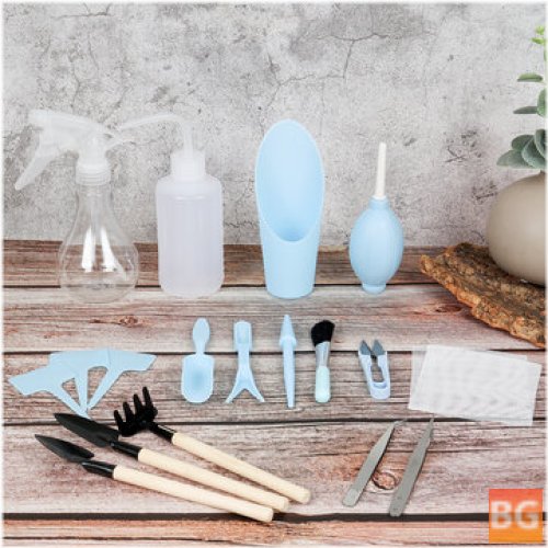 Gardening Tool Set with Miniature Succulent Planting Kits