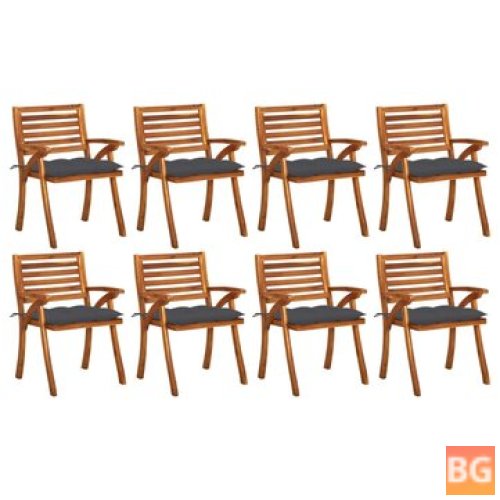 8-Piece Set of Garden Chairs with Cushions