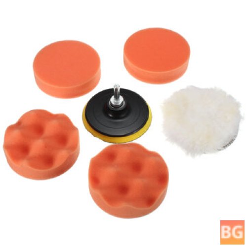 MATCC 6-Piece Polishing Pads, Sponge, and Woolen Waxing Buffing Pad Set