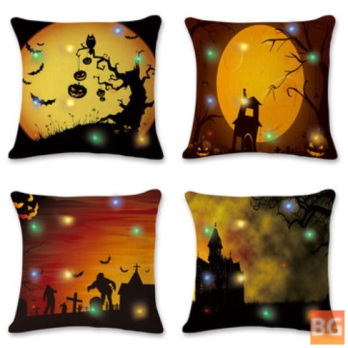 Pumpkin Cushion Cover with 18'' LED Lights