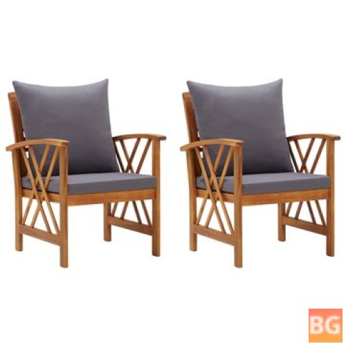 2-Piece Set of Garden Chairs with Cushions