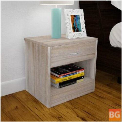 Oak Bedside Table with Drawer
