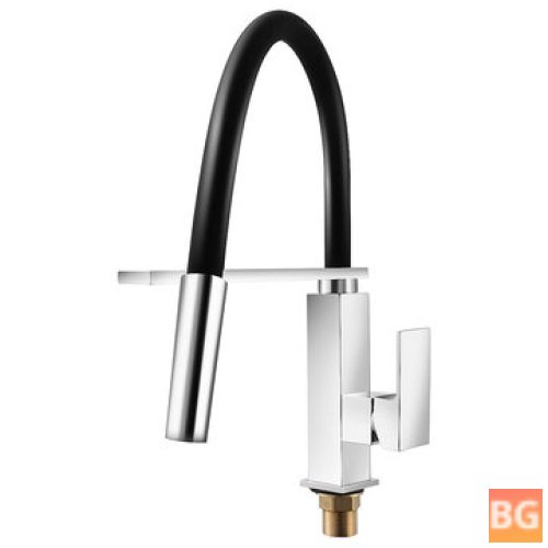Black Swivel Kitchen Faucet with Pull-Down Spout and Vessel Sink Compatibility