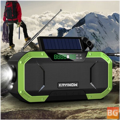 Solar Hand Crank Emergency Radio with Bluetooth Speaker and Power Bank