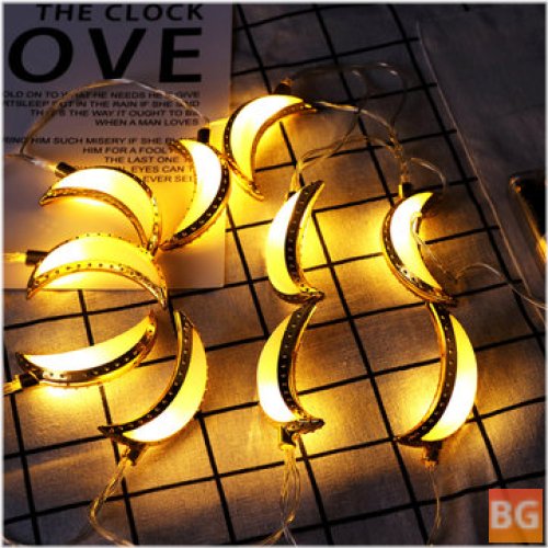 Golden Moon String Light for Home Parties - 10PCS