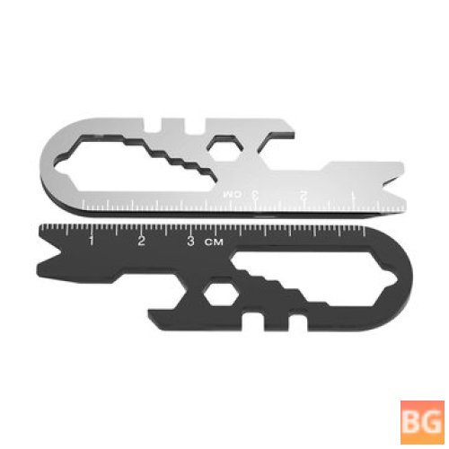 DIGOO DG-XBS 8in1 EDC Multifunctional Stainless Steel Wrench Key Chain Tools Screwdriver Bottle Opener Gauge Portable Tool