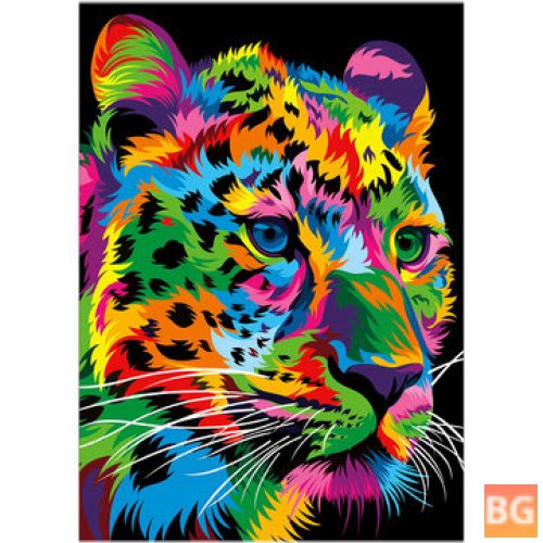 5D Diamond Painting Kit - Leopard, Tiger, Lion, and Wolf