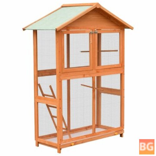 vidaXL 170638 Outdoor Bird Cage - Solid Pine & Fir Wood - 125.5x59.5x164 cm