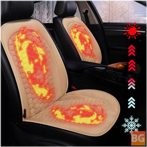 12V Car Electric Heated Front Seat Cover Pad - Thermal Warmer Cushion