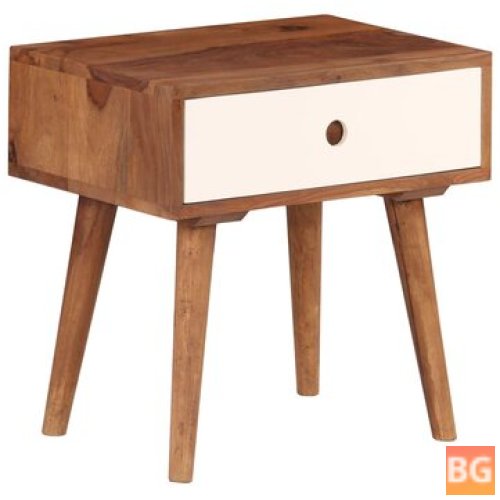 Bedside table with wood legs and a wood top