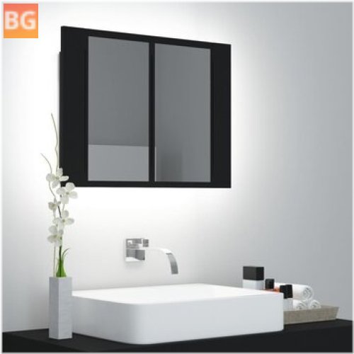 LED Bathroom Mirror Cabinet - Black 23.6