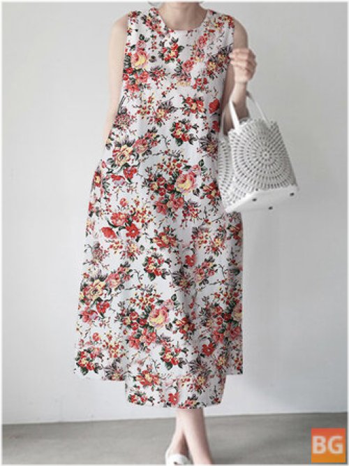 Floral Sleeveless Print Dress