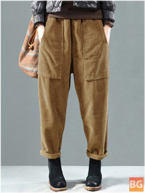 Pants in Harem Style with Elastic Waistband