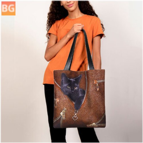 Women's Tote Bag with Cat Pattern