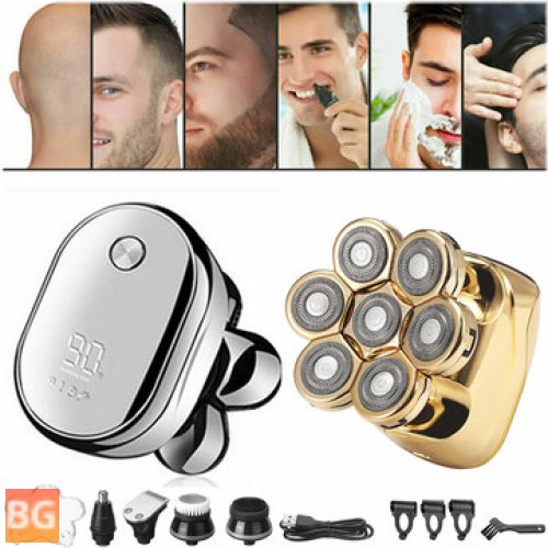 8-in-1 Shaver Grooming Set - Flaoting Heads Electric Shaver LED LCD Intelligent Display Waterproof Electric Shaver