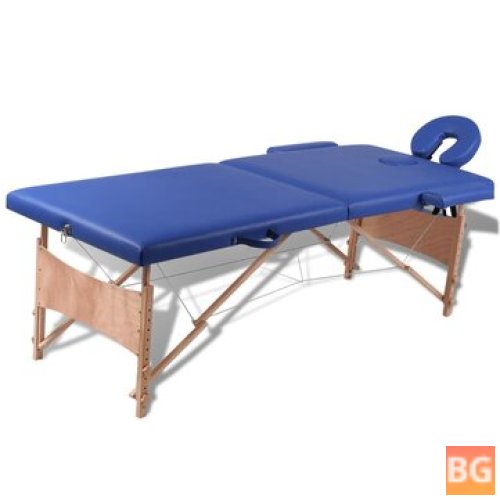 Blue massage table with two zones