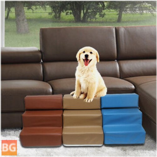 Leather Dog Stairs - Pet Ladder - Sponge Stairs on Sofa - Bed Ladder