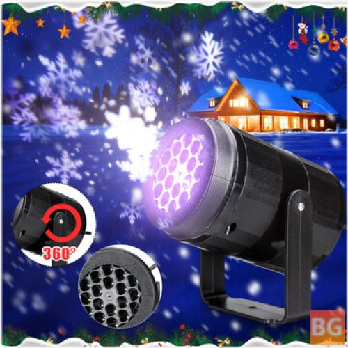Christmas Snowflake Projector Light with Rotating LED Stage Lighting