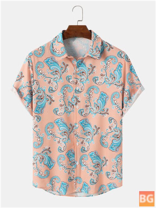 Paisley Print Men's Short Sleeve Shirt