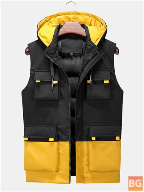 Warm Windproof Gilet Vest with Patchwork Pattern