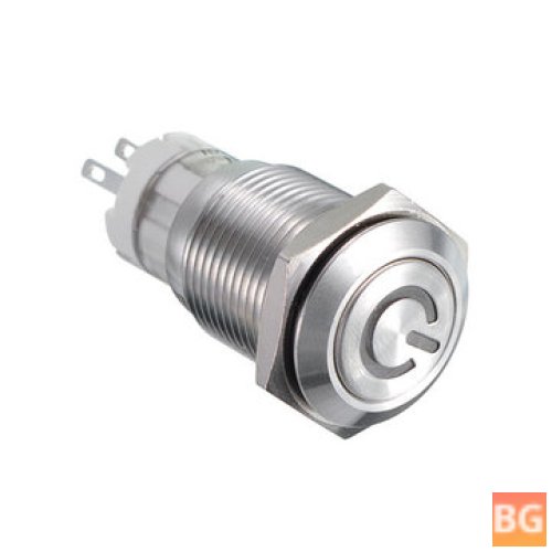 Button Switch with White LED Light - 16MM
