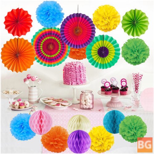 Pom Poms for Wedding Party Home Baby Shower - 19 Pcs