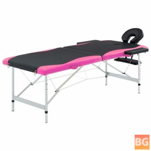 Table with two massage zones and a foldable arm