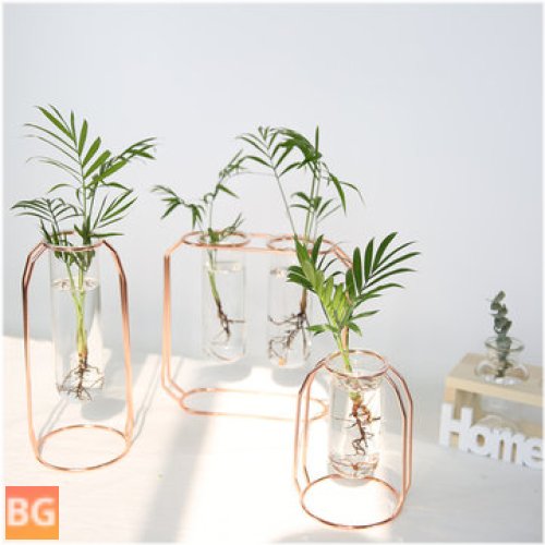 Metal Line Glass Vase