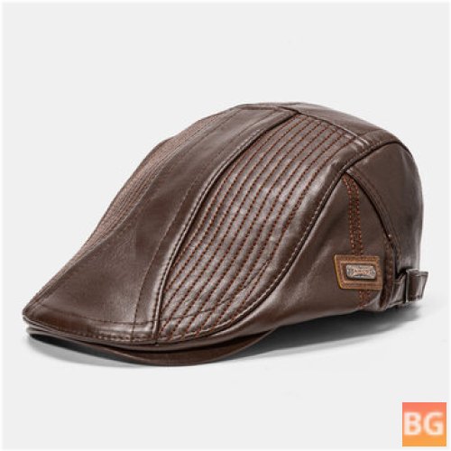 Newsboy Cap - Artificial Leather - warm hats