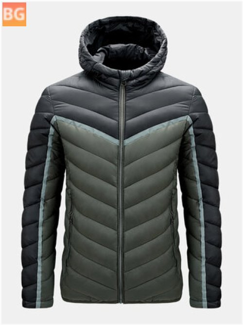 Zippered Hooded Jacket with Contrast Colors