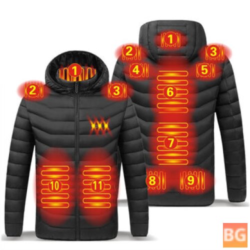 TENGOO USB Heated Jacket - 11 Areas of Heat, 3 Modes, Unisex, Winter Sport Ready