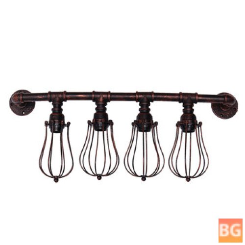 4-Head E27 Retro Industrial Style Wall Light - Water Pipe Home Fixture