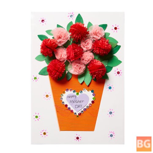 3D Mother's Day Greeting Card Set - Carnation Flowers & Anniversary Cards