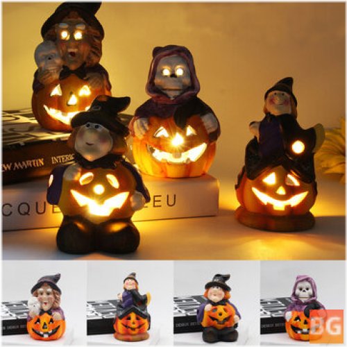 LED Witch Pumpkin Lamp