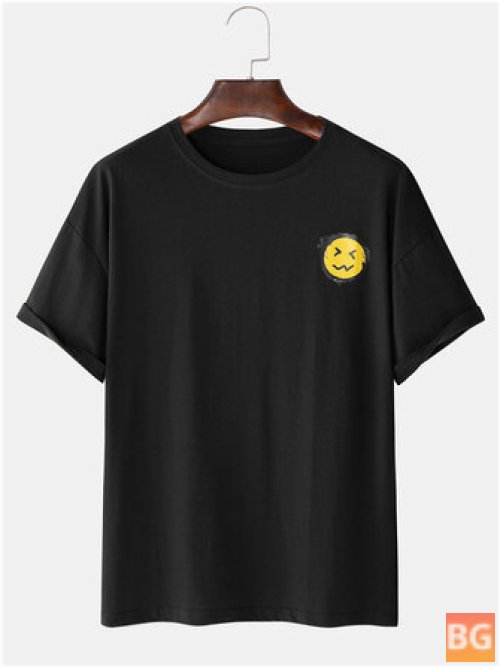 Cotton T-Shirts with Cartoon Faces