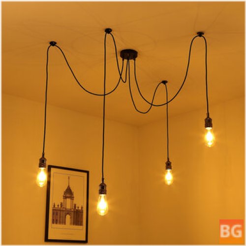 Vintage 4-Head LED Ceiling Lamp for Living/Bedroom