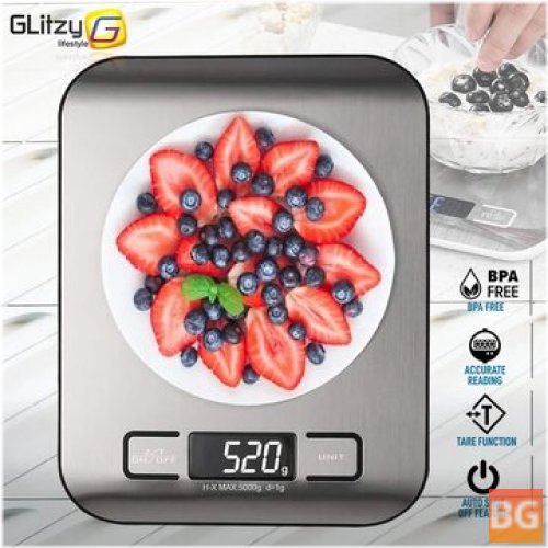 Digital Kitchen Scale - Stainless Steel Fingerprint-proof Finish Platform