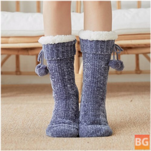 Winter Sleep Socks - Solid Colors - Warm & Comfortable - With Fuzzy Top