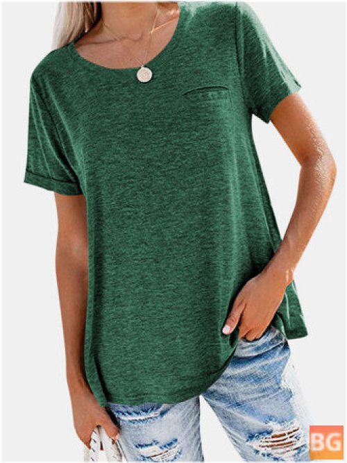 Short Sleeve T-Shirt with Slits in the Bottom