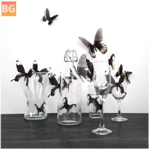 3D Transparent Butterfly Wall Stickers - PVC European American Style