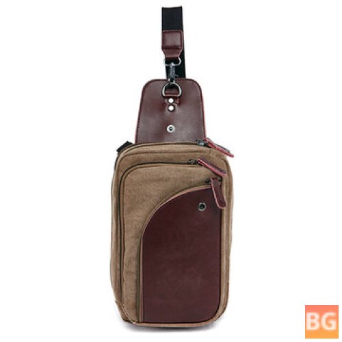 Bag with a Leather Back and a Breathable Canvas Top