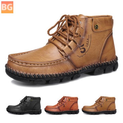 GRACOSY Men's Winter Boots with Fur Slip-On Casual Shoes