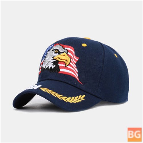 Unisex Baseball Cap with Eagle Embroidery and Breathable Fabric