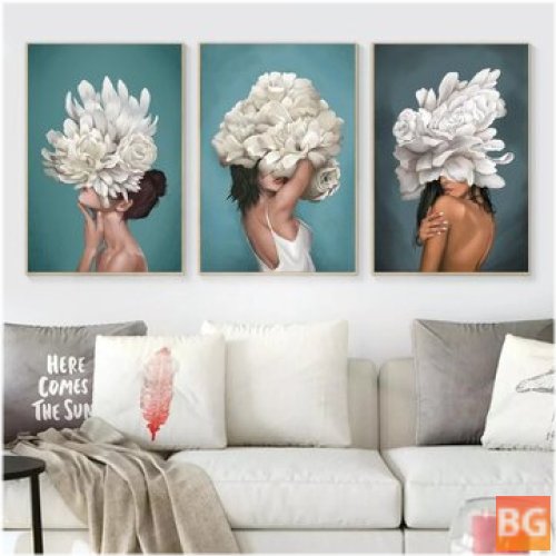 Characters & Flowers Canvas Wall Art