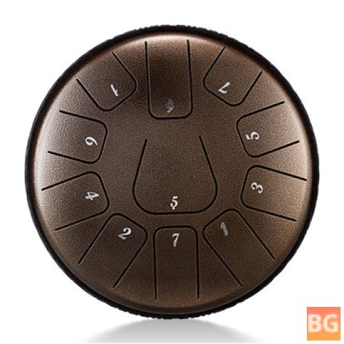 Huashu 6" Steel Tongue Drum with Bag - 11 Tones for Beginners & Music Lovers